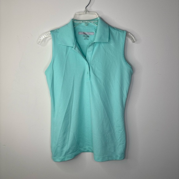 Greg Norman Golf Performance Sleeveless Polo Top Turquoise Women Small Petite - Picture 1 of 6